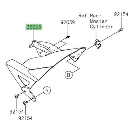 Garde-boue arrière d'origine Kawasaki 350230424 | Moto Shop 35