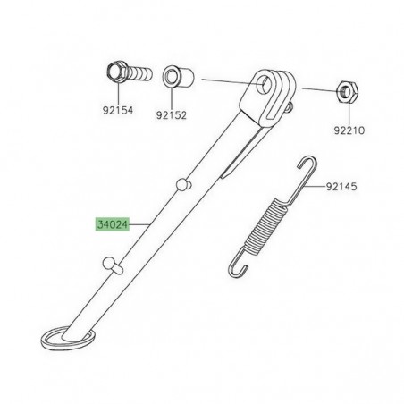 Béquille latérale Kawasaki 34024012318R | Moto Shop 35