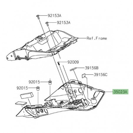 Passage de roue arrière Kawasaki Ninja 1000SX (2020-2024) | Réf. 350230467