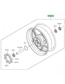 Jante arrière d'origine Kawasaki Ninja 1000SX (2020-2022) | Réf. 41073072518F