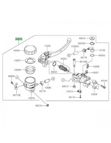 Maitre cylindre de frein avant Kawasaki 430150764