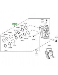 Étrier de frein avant Kawasaki Ninja 1000SX (2020-2024) | Réf. 430800143DJ - 430800144DJ