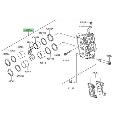 Étrier de frein avant Kawasaki Ninja 1000SX (2020-2024) | Réf. 430800143DJ - 430800144DJ