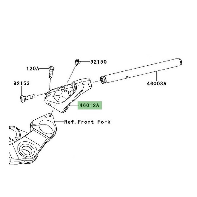 Support demi-guidon droit Kawasaki Ninja 1000SX (2020-2024) | Réf. 46012009118R