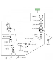 Maitre cylindre de frein arrière Kawasaki 430150596 | Moto Shop 35