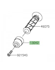 Embout de guidon d'origine Kawasaki 130425025 | Moto Shop 35