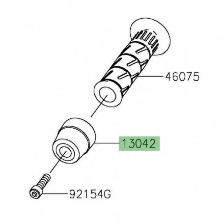 Embout de guidon d'origine Kawasaki 130425025 | Moto Shop 35