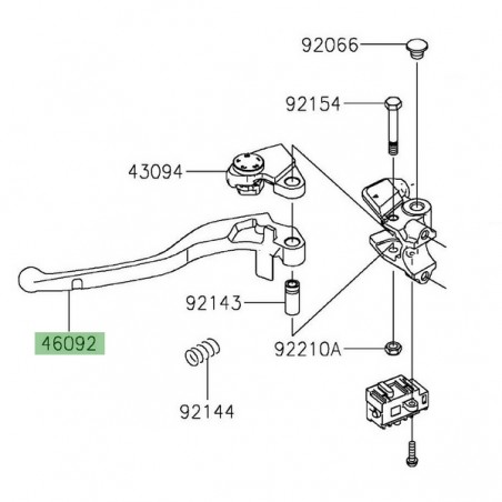 Levier d'embrayage d'origine Kawasaki 460920577 | Moto Shop 35