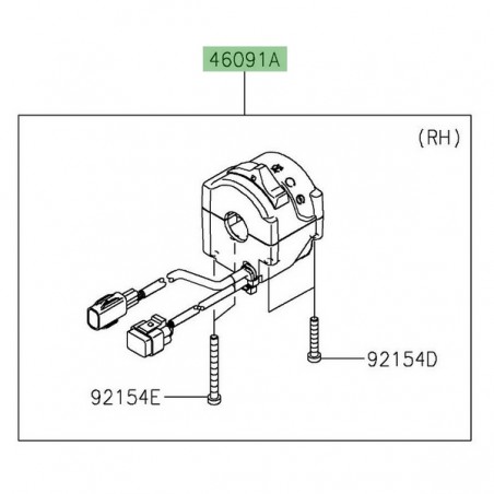Commodo droit Kawasaki Ninja 1000SX (2020-2024) | Réf. 460910584