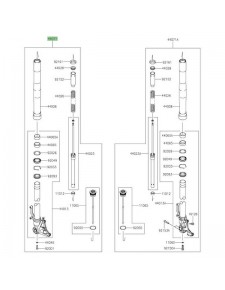 Bras de fourche complet gauche Kawasaki Ninja 1000SX (2020-2024) | Réf. 440711395