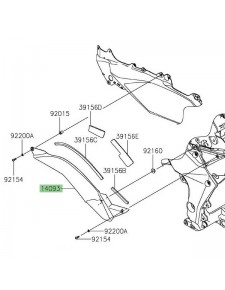 Habillage sous réservoir gauche Kawasaki Ninja 1000SX (2020-2024) | Réf. 140930529