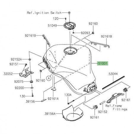 Réservoir d'essence peint Kawasaki Ninja 1000SX (2020-2024) | Moto Shop 35