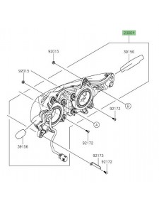 Bloc optique avant à Leds Kawasaki 230040412 | Moto Shop 35