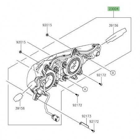 Bloc optique avant à Leds Kawasaki 230040412 | Moto Shop 35