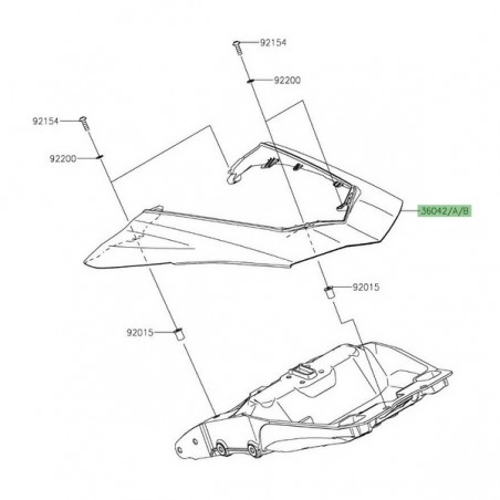 Coque arrière peinte Kawasaki Ninja 1000SX (2020-2024) | Moto Shop 35