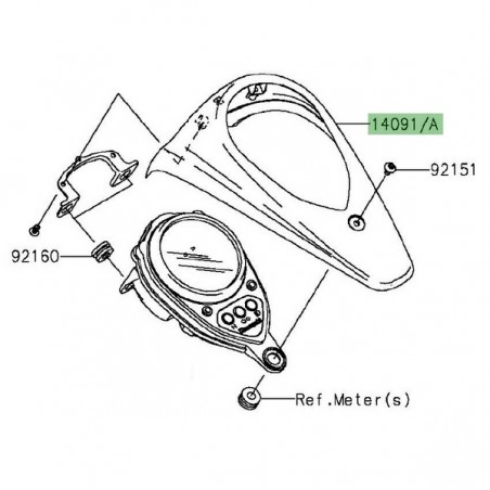 Entourage de compteur chromé Kawasaki VN900 Classic (2006-2016) | Réf. 140910516