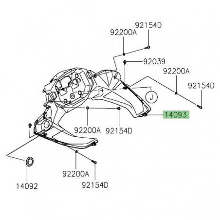 Entourage de compteur Kawasaki Ninja 1000SX (2020-2024) | Réf. 140931097