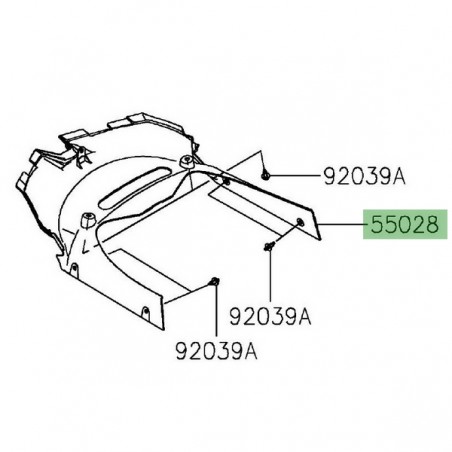 Dessous de tête de fourche Kawasaki 550280612 | Moto Shop 35