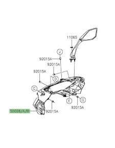 Tête de fourche peinte Kawasaki Ninja 1000SX (2020-2022) | Moto Shop 35