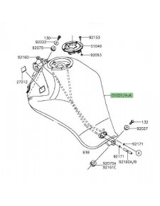 Réservoir à essence peint Kawasaki Er-6n (2012-2016) | Moto Shop 35