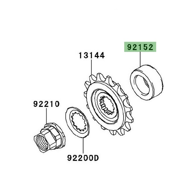 Entretoise 25x40x17.2 pignon de sortie de boite Kawasaki 921520972 | Moto Shop 35