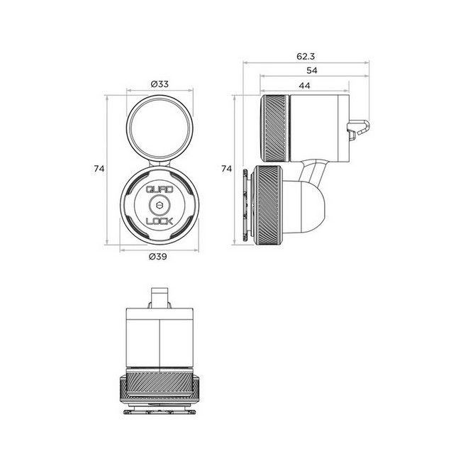 Support de smartphone Quad Lock pour grille d'aération QLM-VNT | Moto Shop 35
