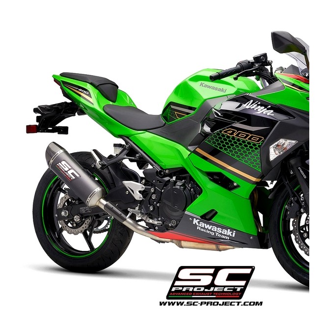 Silencieux SC Project Oval Carbone Kawasaki Ninja 400 (2018-2020) | Réf. K31B-16C