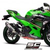 Silencieux SC Project Oval Carbone Kawasaki Ninja 400 (2018-2020) | Réf. K31B-16C