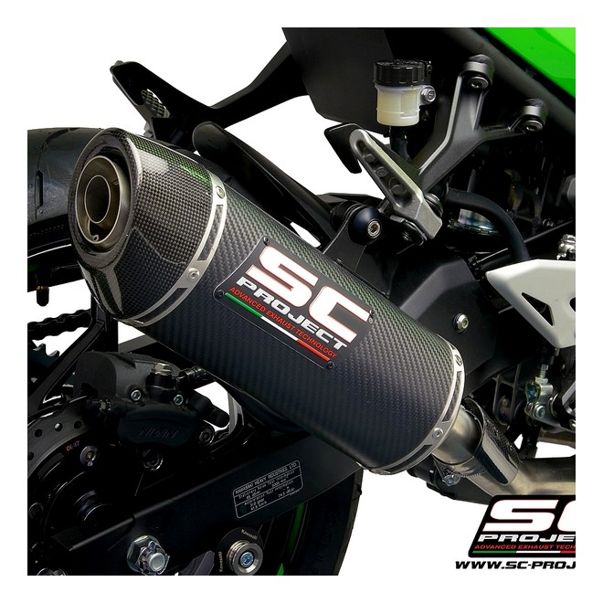Silencieux SC Project Oval Carbone Kawasaki Ninja 400 (2018-2020) | Réf. K31B-16C