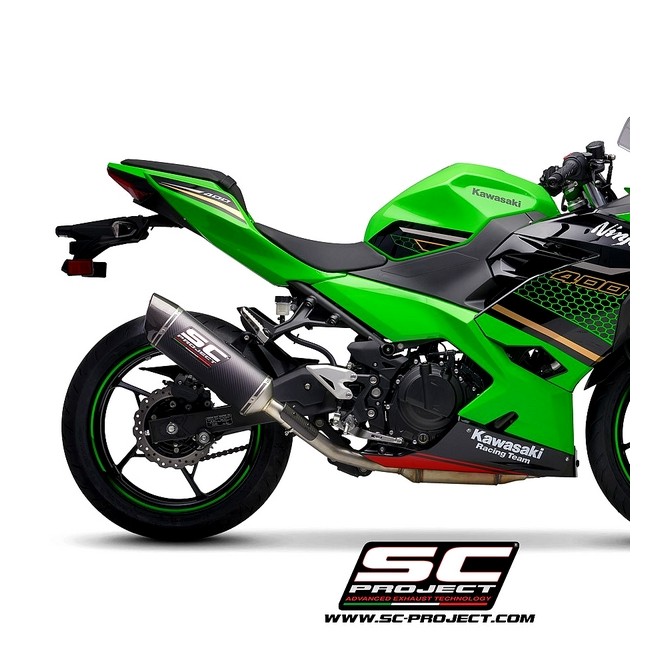 Silencieux SC Project Oval Carbone Kawasaki Ninja 400 (2018-2020) | Réf. K31B-16C