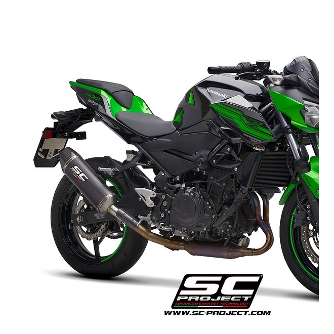Silencieux SC Project Oval Carbone Kawasaki Z400 (2018-2020) | Réf. K31A-16C