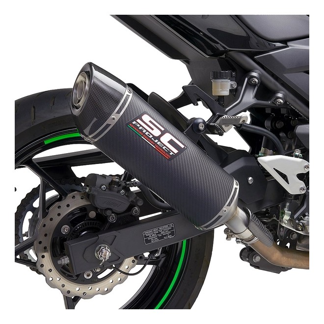 Silencieux SC Project Oval Carbone Kawasaki Z400 (2018-2020) | Réf. K31A-16C