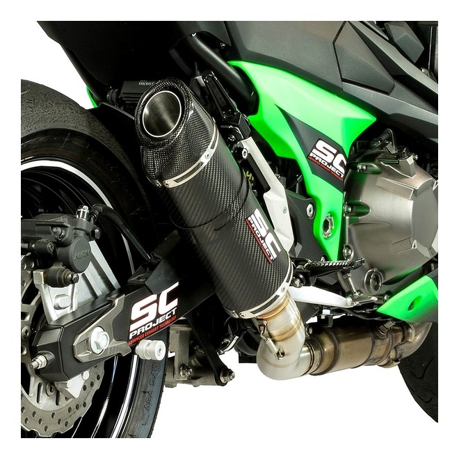 Silencieux SC Project Oval Carbone Kawasaki Z800 (2013-2016) | Réf. K15A-12C