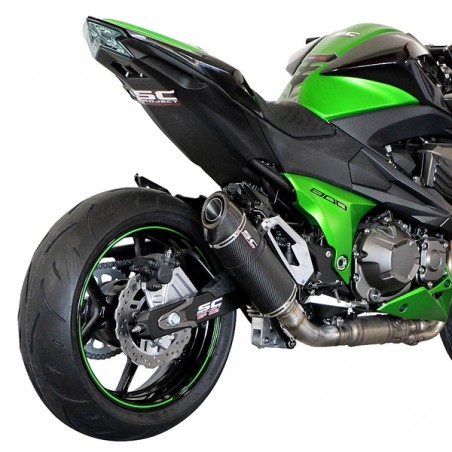 Silencieux SC Project Oval Carbone Kawasaki Z800e (2013-2016) | Réf. K18A-12C