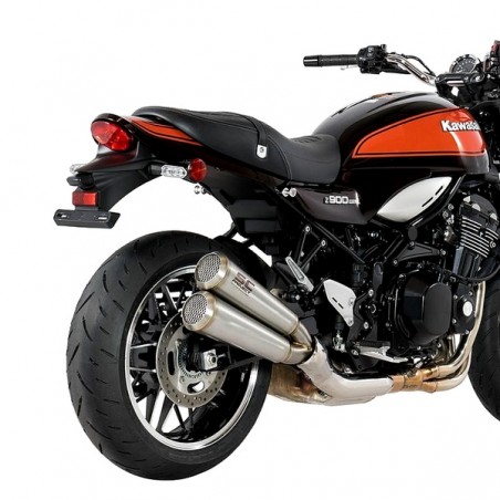 Silencieux SC Project double Conic 70'S inox Kawasaki Z900RS (2018-2020) | Réf. K29A-D39A70S