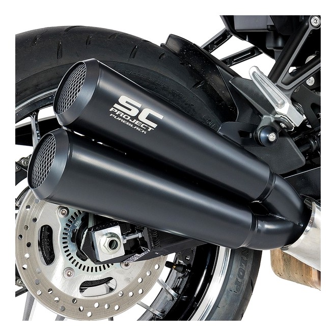 Silencieux SC Project double Conic 70'S inox Noir Kawasaki Z900RS (2018-2020) | Réf. K29A-D39A70MB
