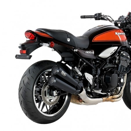 Silencieux SC Project double Conic 70'S inox Noir Kawasaki Z900RS (2018-2020) | Réf. K29A-D39A70MB