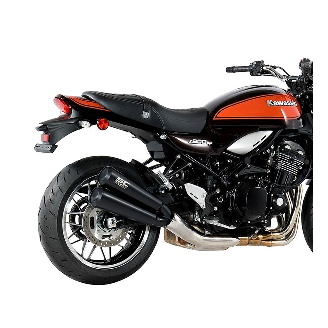 Silencieux SC Project double Conic 70'S inox Noir Kawasaki Z900RS (2018-2020) | Réf. K29A-D39A70MB