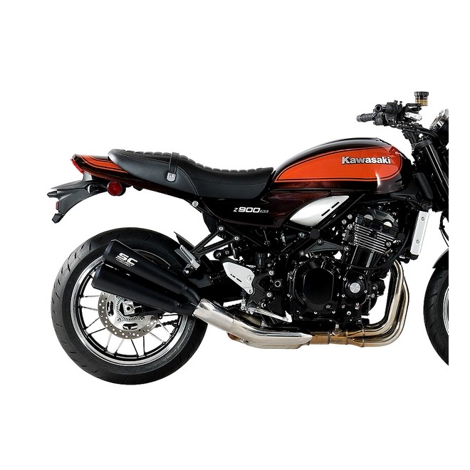 Silencieux SC Project double Conic 70'S inox Noir Kawasaki Z900RS (2018-2020) | Réf. K29A-D39A70MB