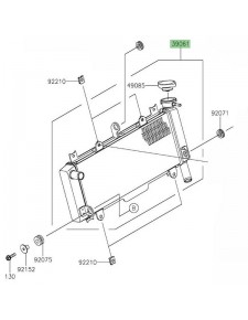 Radiateur d'origine Kawasaki Z650 (2020-2024) | Réf. 390610927