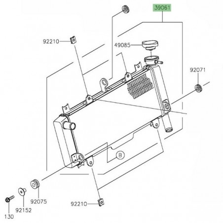 Radiateur d'origine Kawasaki Z650 (2020-2024) | Réf. 390610927