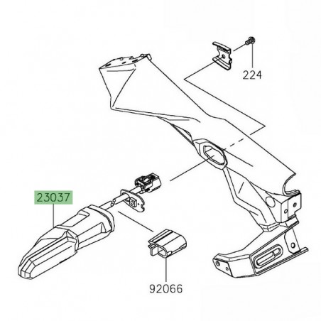 Clignotant arrière gauche à Leds Kawasaki Z650 (2023-2024) | Réf. 230370424