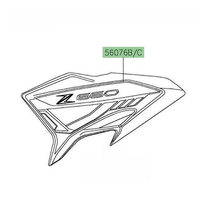 Autocollant décoratif écope de radiateur Kawasaki Z650 (2023-2024) | Moto Shop 35