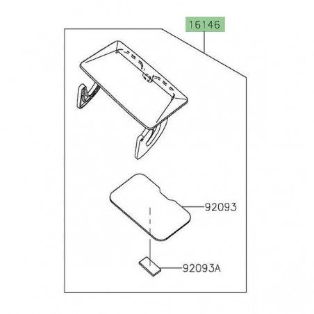 Couvercle boite à gants Kawasaki 161460115 | Moto Shop 35