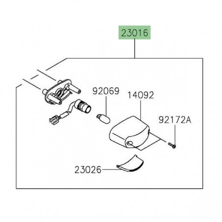 Éclairage de plaque Kawasaki 230160657 | Moto Shop 35