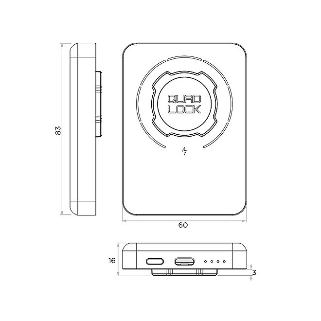 Chargeur - Batterie externe Quad Lock MAG | Réf. QMA-BPK-5000