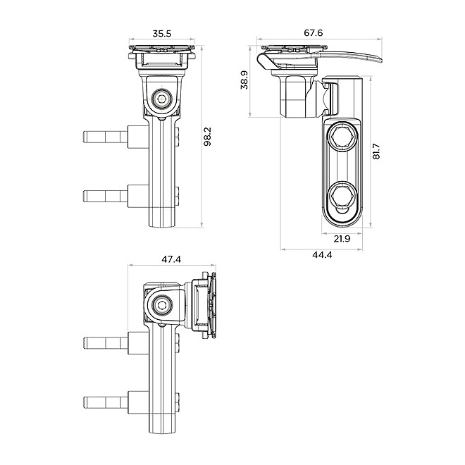 Support maître cylindre frein/embrayage Quad Lock QLM-CLH | Moto Shop 35