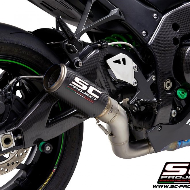 Silencieux SC Project CR-T "décata" Carbone Kawasaki Ninja ZX-10R (2016-2020) | Réf. K22A-DET36C