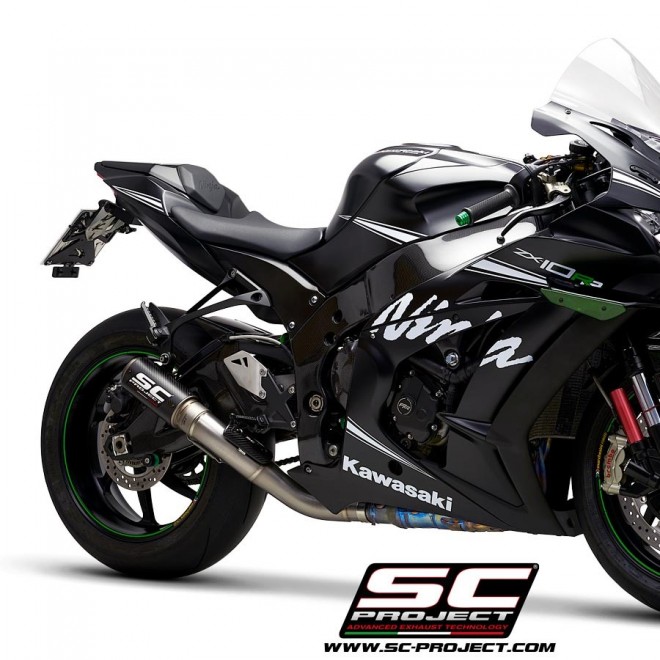 Silencieux SC Project CR-T "décata" Carbone Kawasaki Ninja ZX-10R (2016-2020) | Réf. K22A-DET36C