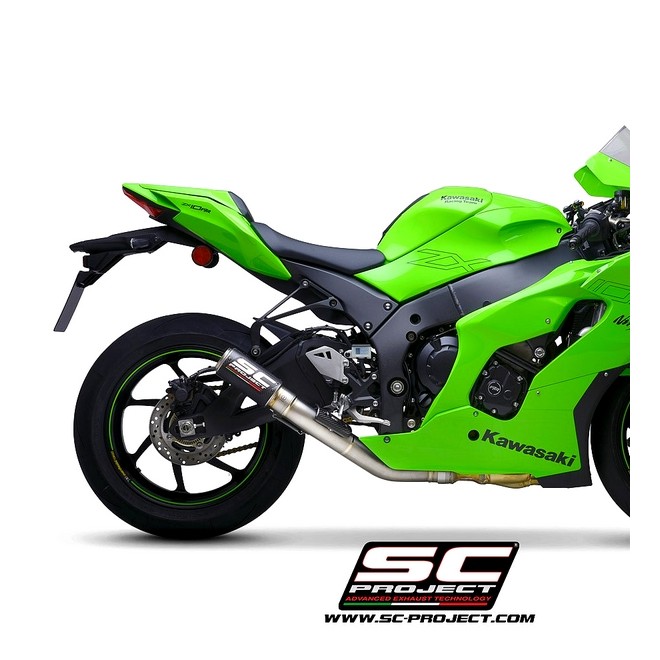 Silencieux SC Project CR-T "décata" Carbone Kawasaki Ninja ZX-10R (2021-2024) | Réf. K38A-DET36C
